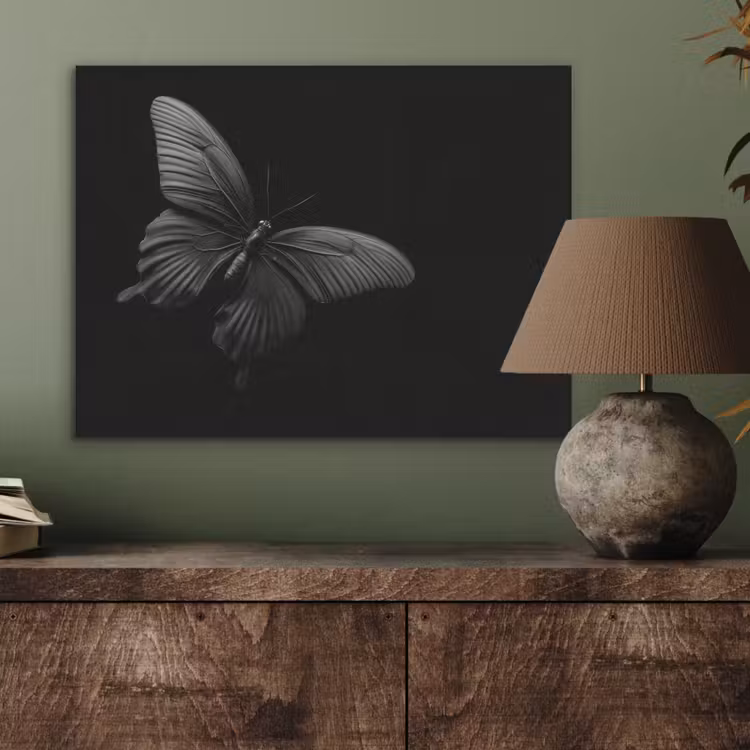 Vlinder - Zwart - Insect - Dieren PET vilt klein -sfeer2