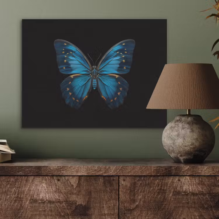 Vlinder - Blauw - Contrast PET vilt klein -sfeer2