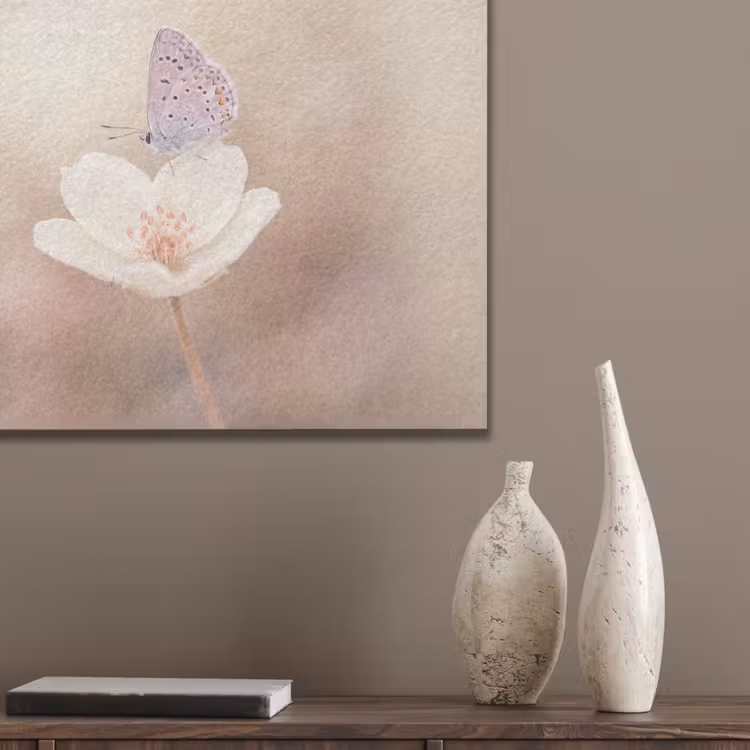 Vlinder - Bloem - Blauw PET vilt klein -sfeer6_closeup