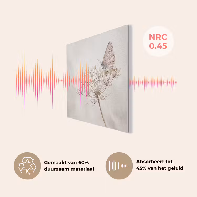 Vlinder - Bloem -Natuur - Beige PET vilt klein -USP_NL