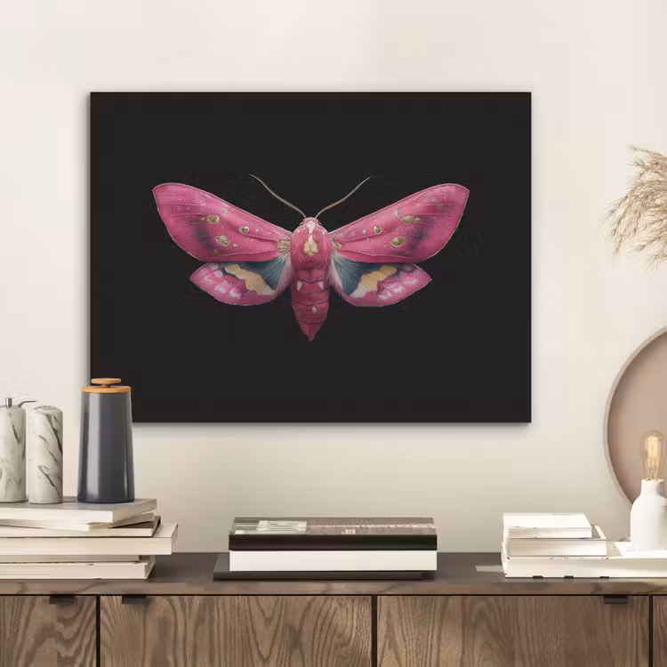 Vlinder - Roze - Nachtvlinder PET vilt klein -sfeer1