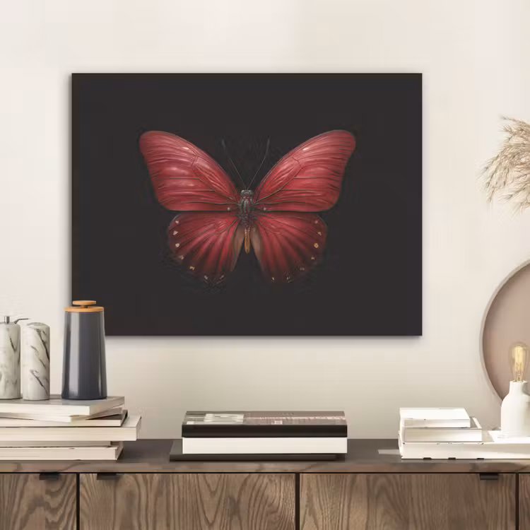Vlinder - Rood - Minimalistisch PET vilt klein -sfeer1