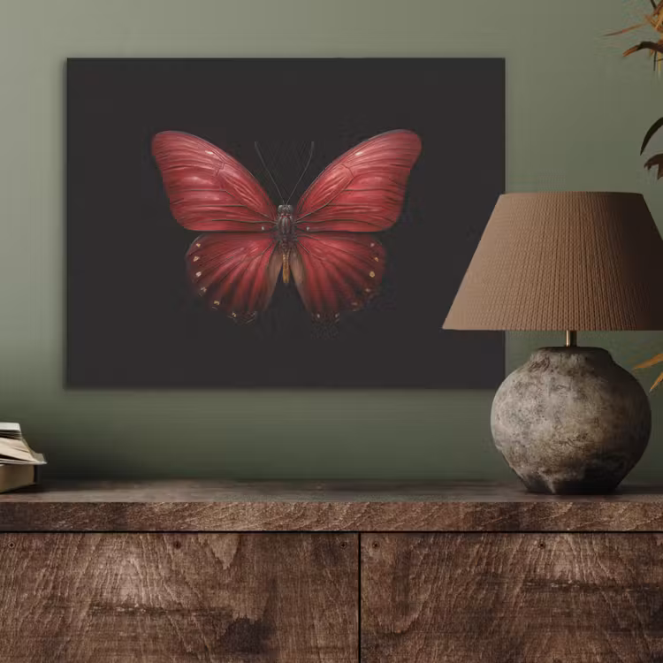 Vlinder - Rood - Minimalistisch PET vilt klein -sfeer2
