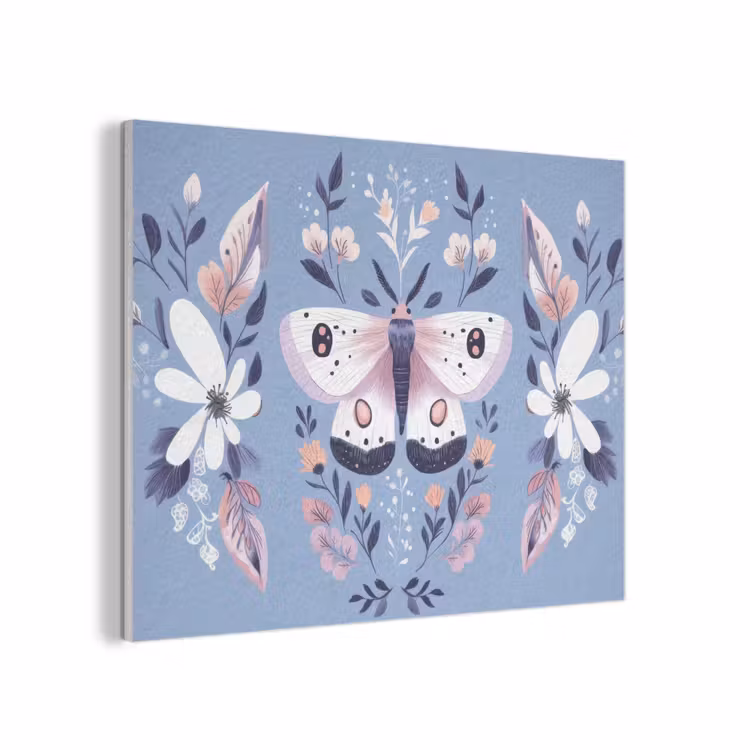 Vlinder - Vleugels - Stippen - Bloemen PET vilt klein -3d