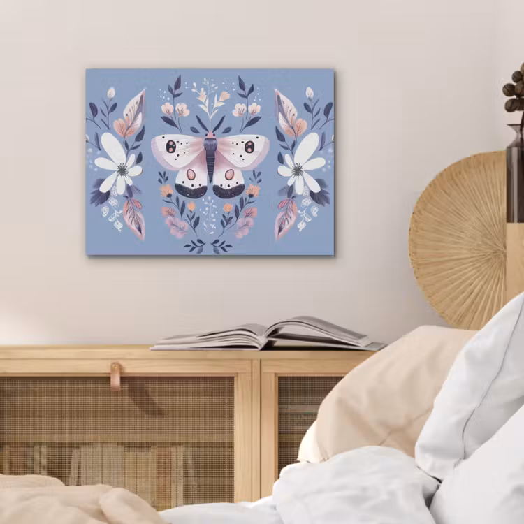 Vlinder - Vleugels - Stippen - Bloemen PET vilt klein -sfeer3