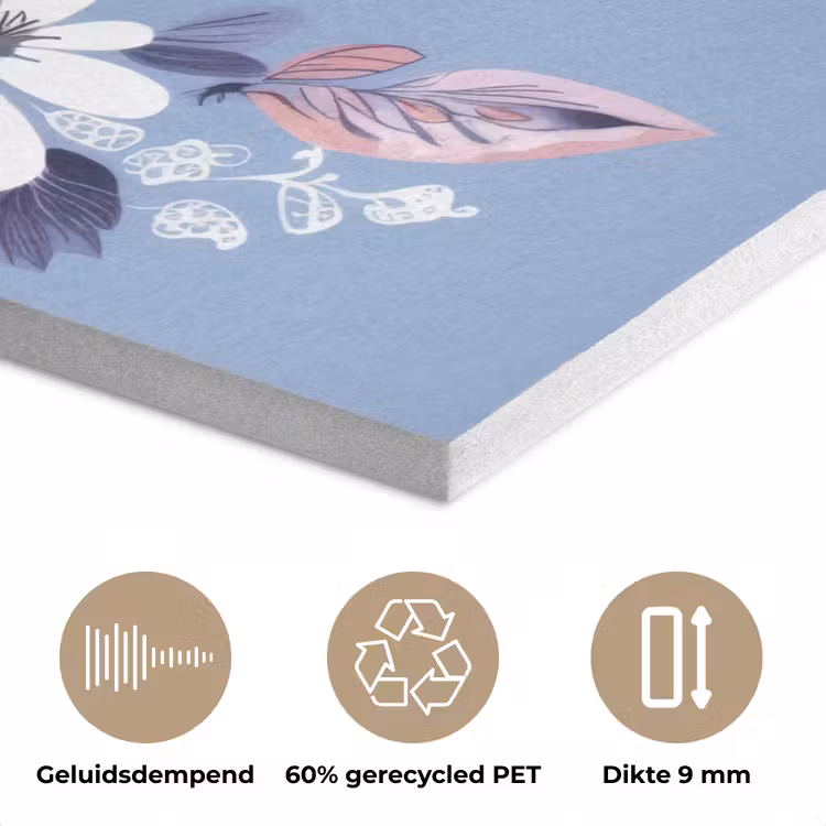 Vlinder - Vleugels - Stippen - Bloemen PET vilt klein -closeup_NL