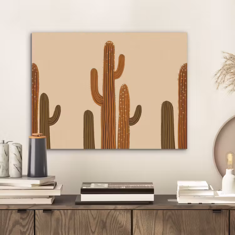 Cactus - Woestijn - Zand - Bruin PET vilt klein -sfeer1