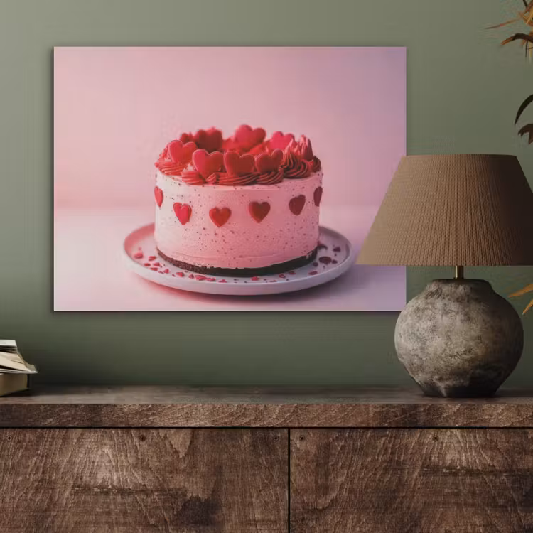 Taart - Hart - Roze PET vilt klein -sfeer2