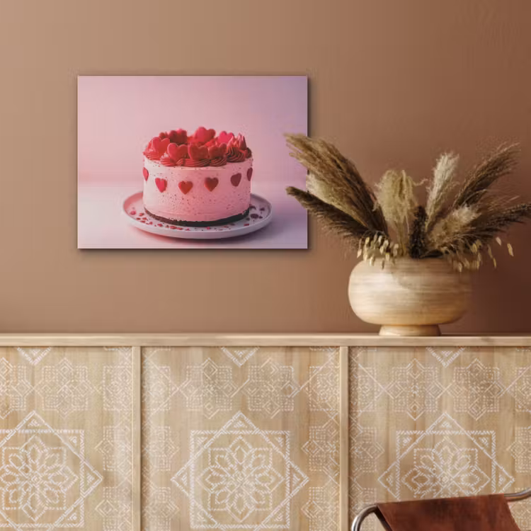 Taart - Hart - Roze PET vilt klein -sfeer4