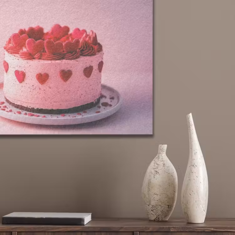 Taart - Hart - Roze PET vilt klein -sfeer6_closeup