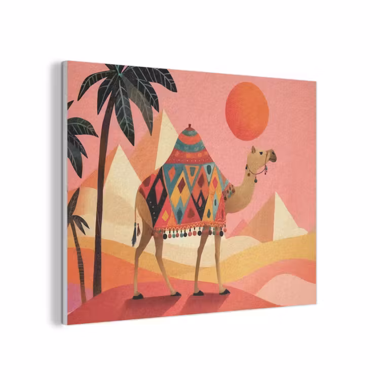 Kameel - Pyramides - Rode zon PET vilt klein -3d