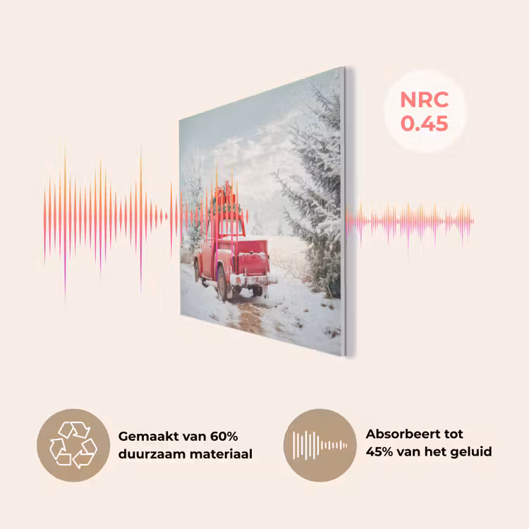 Auto - Rood - Cadeaus - Winter - Sneeuw - Kerst PET vilt klein -USP_NL