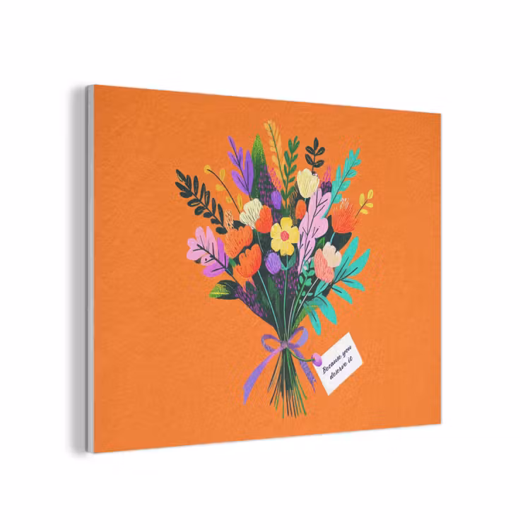 Kaartje - Boeket - Bloemen PET vilt klein -3d