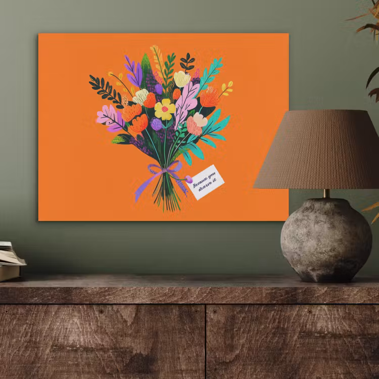 Kaartje - Boeket - Bloemen PET vilt klein -sfeer2