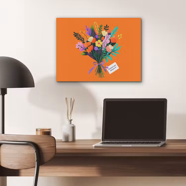 Kaartje - Boeket - Bloemen PET vilt klein -sfeer5