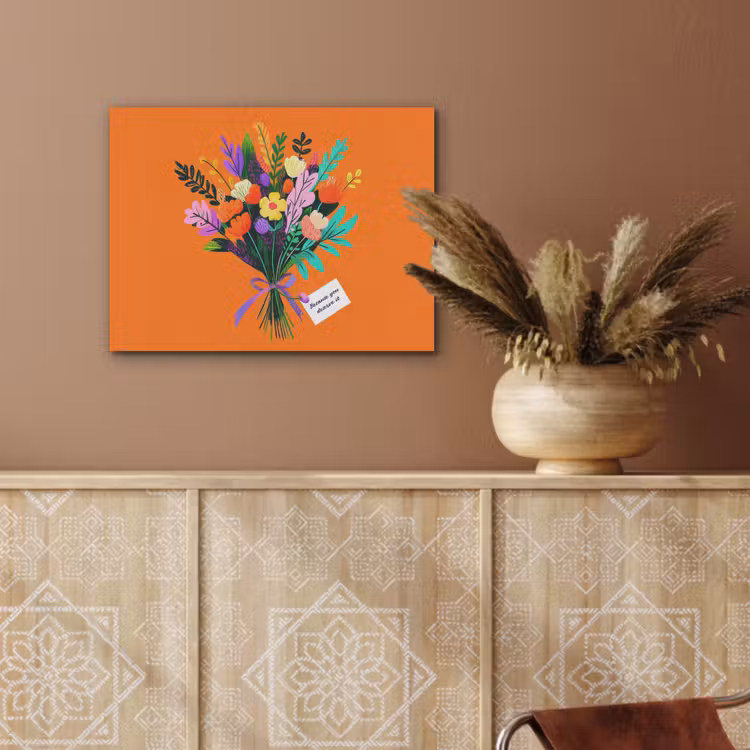Kaartje - Boeket - Bloemen PET vilt klein -sfeer4