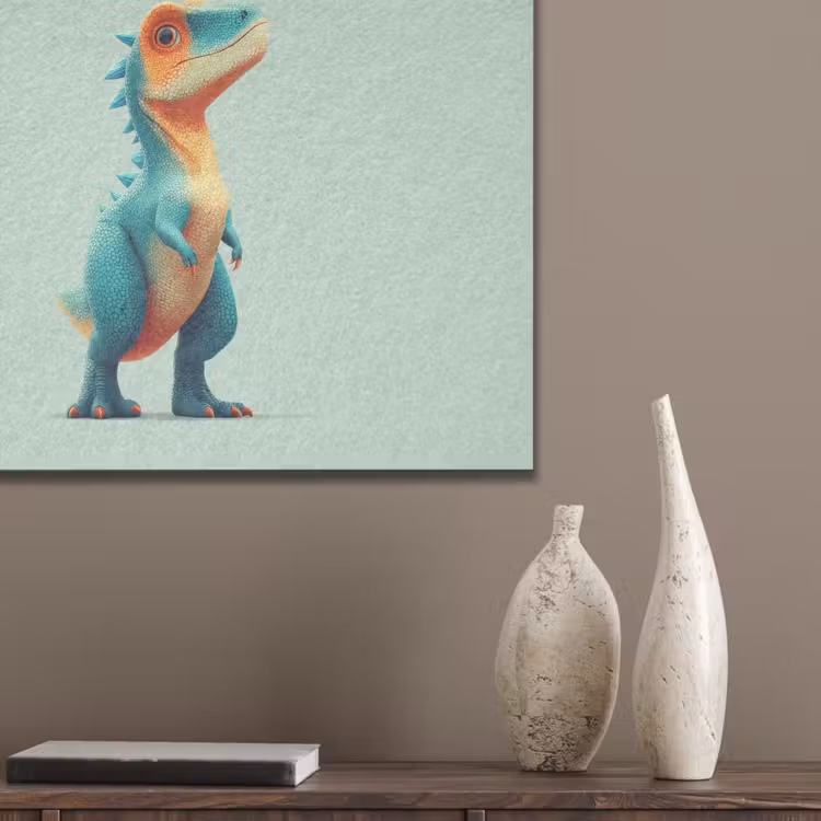 Cartoon - Dino - Oranje - Stekels PET vilt klein -sfeer6_closeup