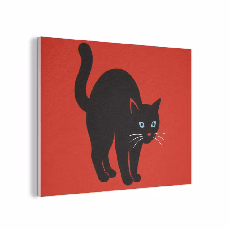 Kat - Zwart - Staart PET vilt klein -3d