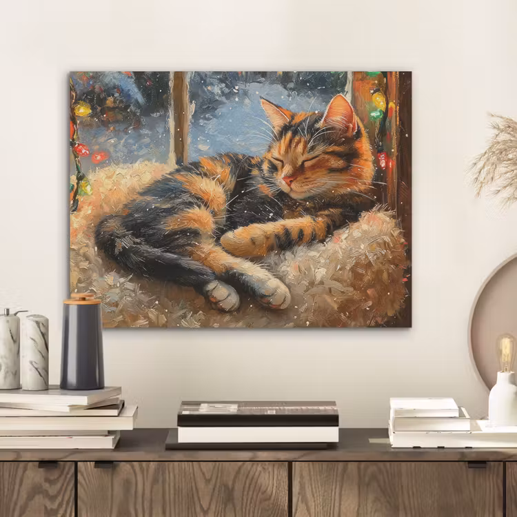 Kat - Kerst - Winter - Dier PET vilt klein -sfeer1