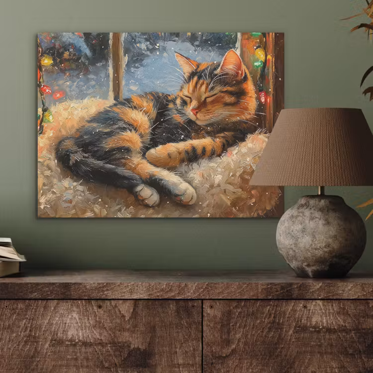 Kat - Kerst - Winter - Dier PET vilt klein -sfeer2
