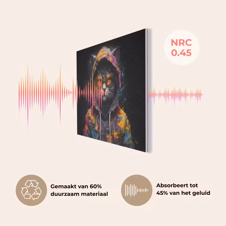 Kat - Jas - Graffiti - Bril - Zwart PET vilt klein -USP_NL