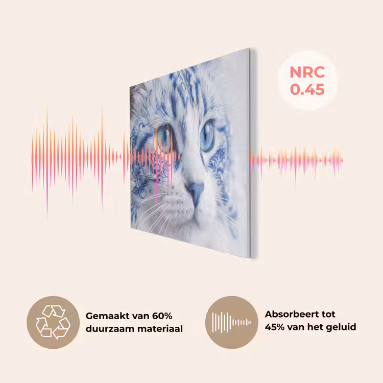 Kat - Patroon - Blauw PET vilt klein -USP_NL