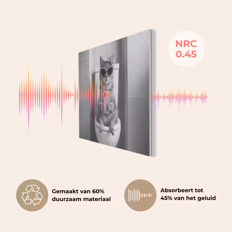 Kat - Telefoon - Toilet - Zwart - Wit PET vilt klein -USP_NL