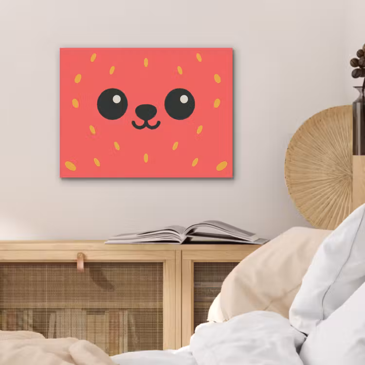 Kat - Aardbei - Cartoon PET vilt klein -sfeer3