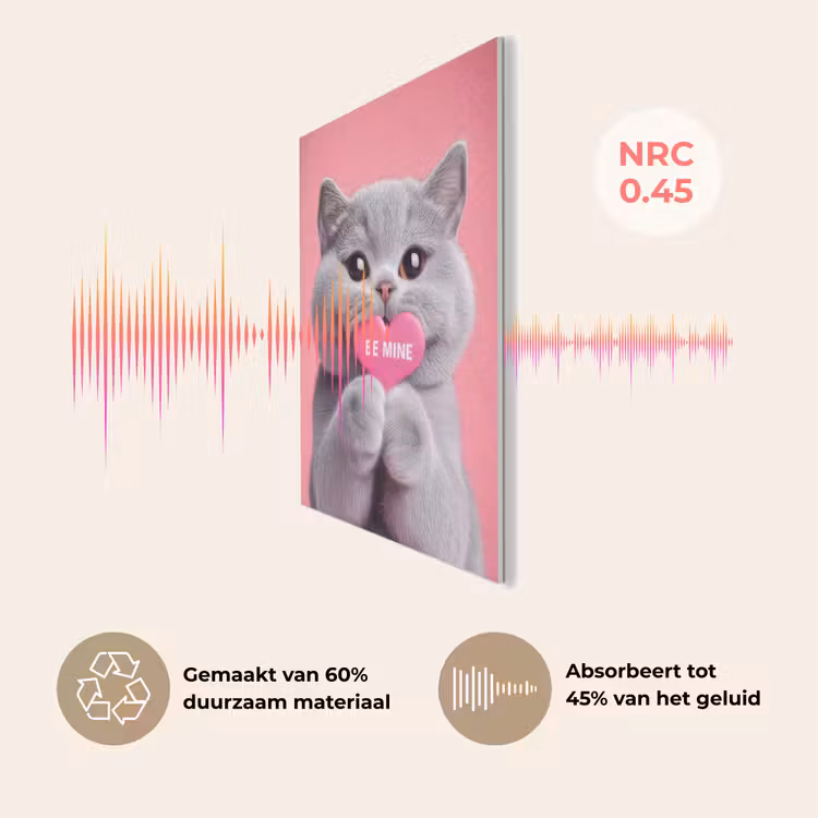 Kat - Valentijn - Roze - Liefde PET vilt klein -USP_NL