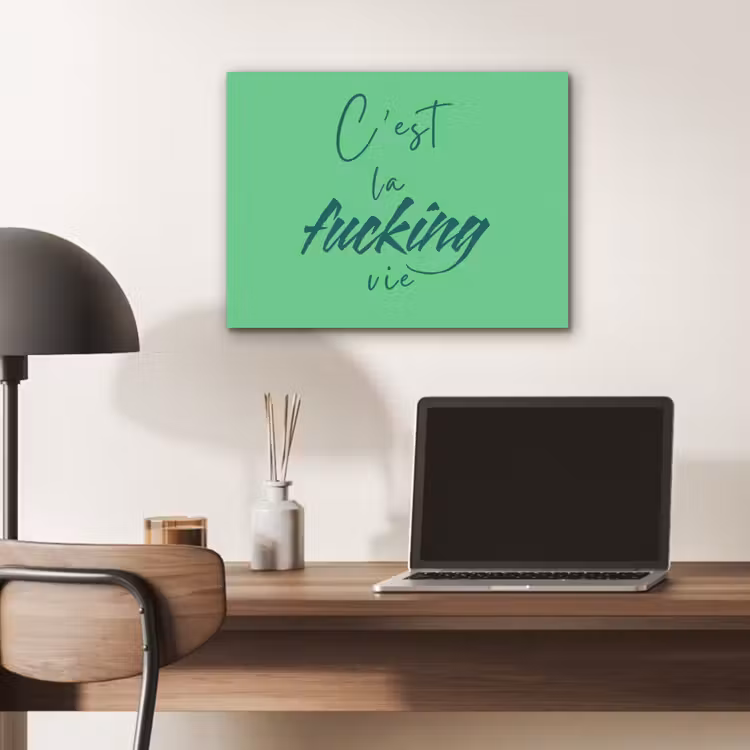 c'est la fucking vie - Groen - Penseelstijl PET vilt klein -sfeer5