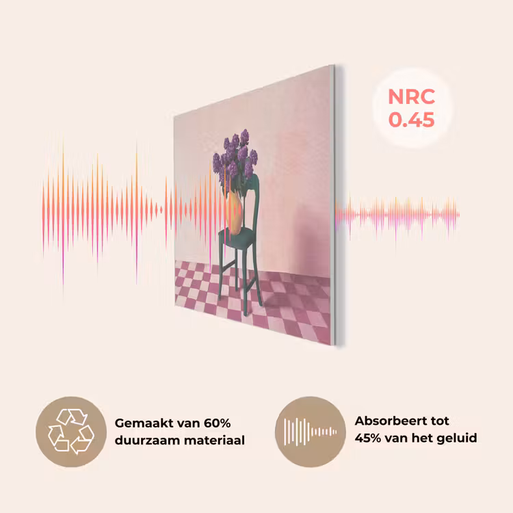 Stoel - Vaas - Bloemen - Geblokt PET vilt klein -USP_NL