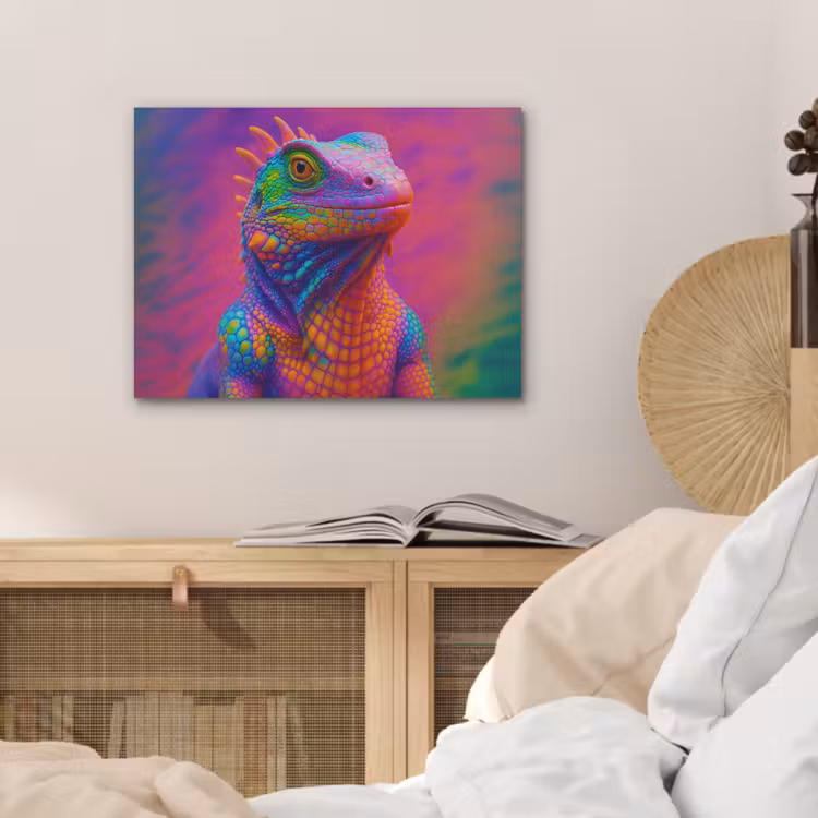Kameleon - Dieren - Neon - Kleur PET vilt klein -sfeer3