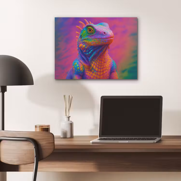 Kameleon - Dieren - Neon - Kleur PET vilt klein -sfeer5
