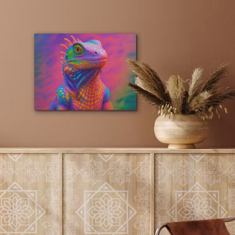 Kameleon - Dieren - Neon - Kleur PET vilt klein -sfeer4