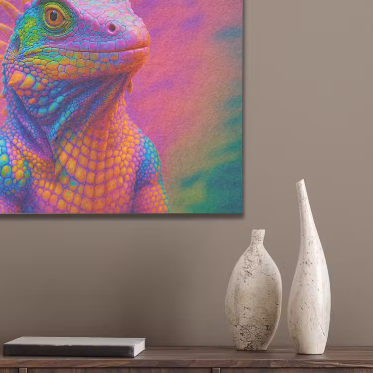 Kameleon - Dieren - Neon - Kleur PET vilt klein -sfeer6_closeup