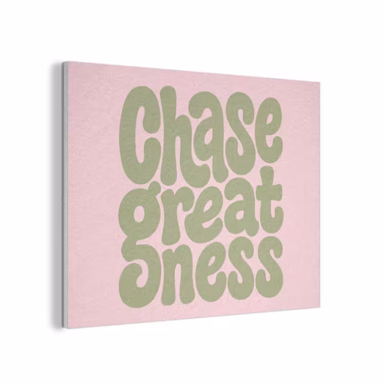 Chase greatness - Groen - Roze - Retro PET vilt klein -3d
