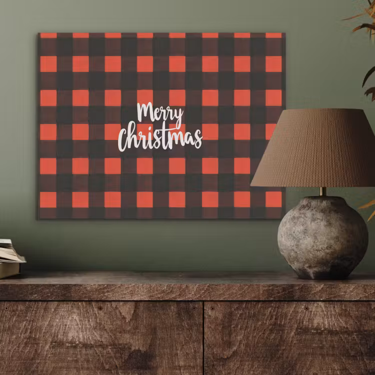 Geruit - Rood - Tekst - Christmas PET vilt klein -sfeer2