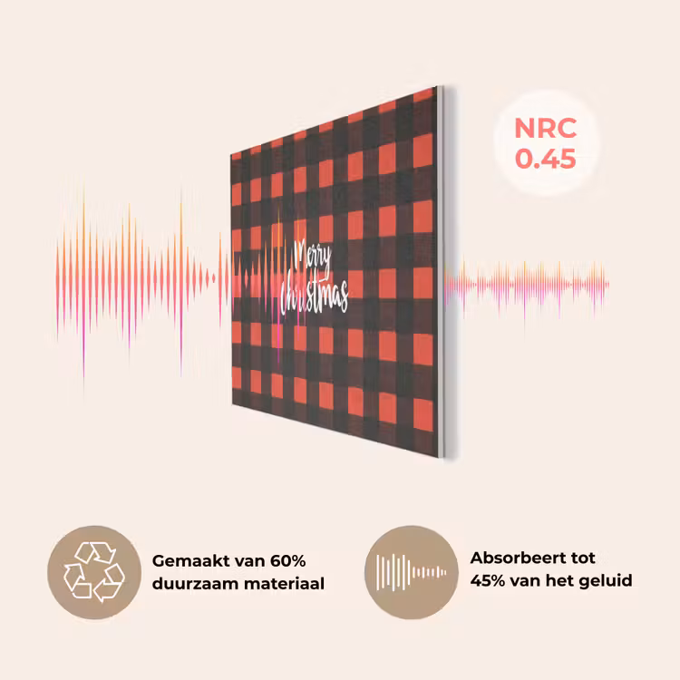 Geruit - Rood - Tekst - Christmas PET vilt klein -USP_NL