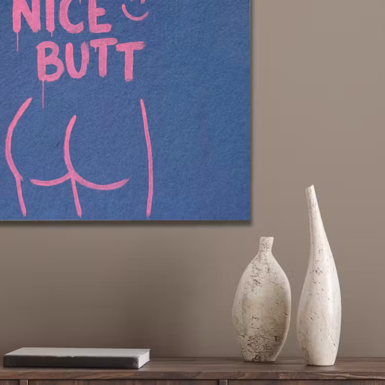 Brutaal - Grappig - Blauw PET vilt klein -sfeer6_closeup