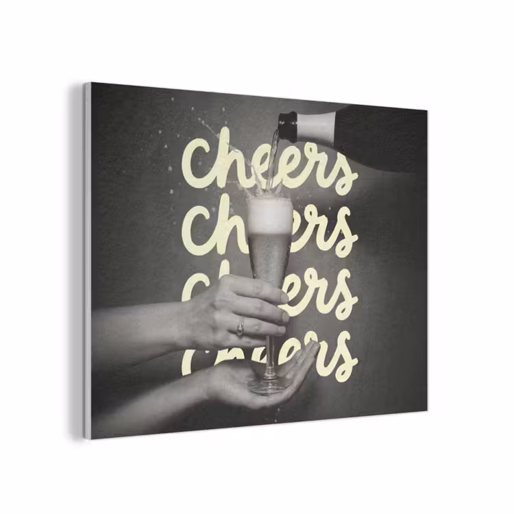 Cheers - Wijn - Zwart - Wit PET vilt klein -3d