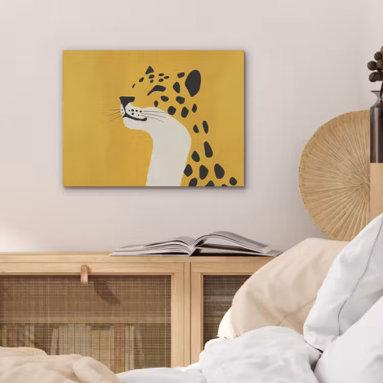 Cheetah - Illustratie - Geel PET vilt klein -sfeer3