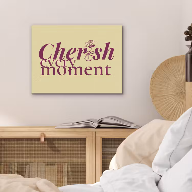 Cherish every moment - Cocktailglas - Geel PET vilt klein -sfeer3