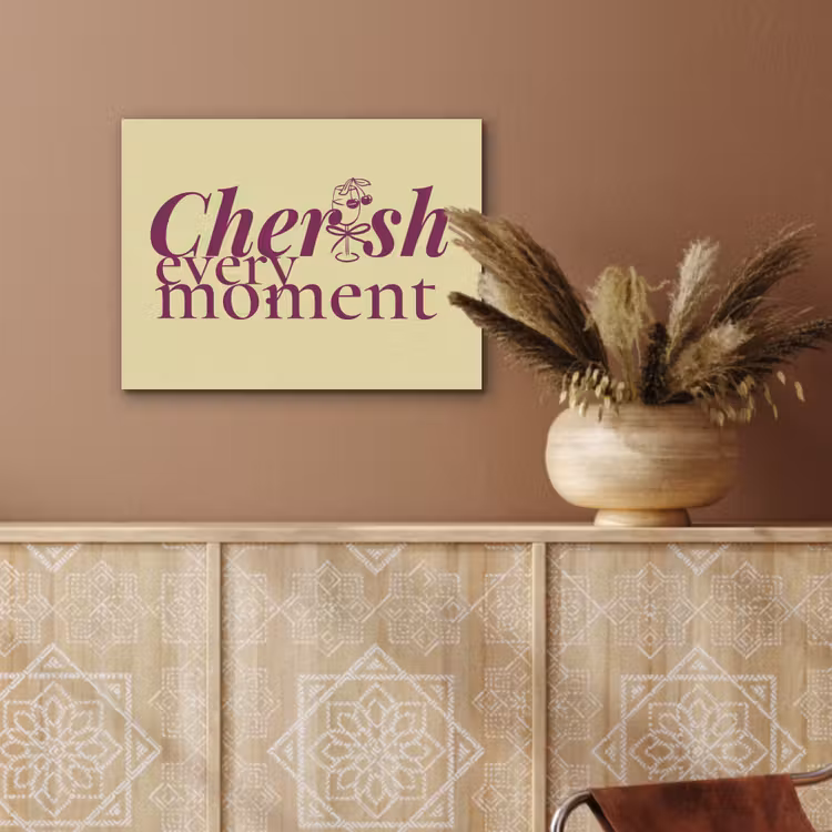 Cherish every moment - Cocktailglas - Geel PET vilt klein -sfeer4