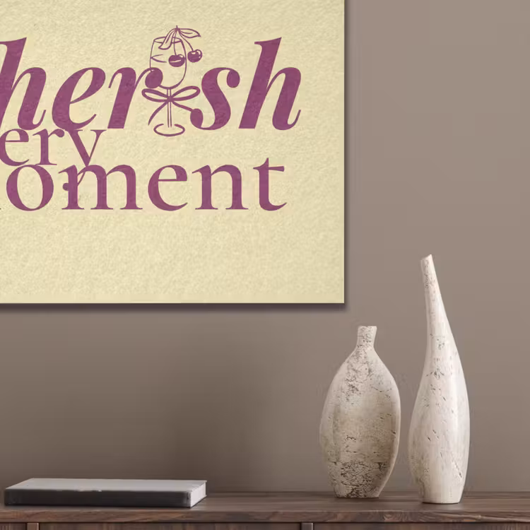 Cherish every moment - Cocktailglas - Geel PET vilt klein -sfeer6_closeup