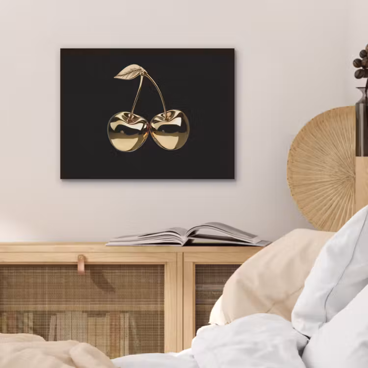 Kersen - Zwart - Goud - Chrome PET vilt klein -sfeer3