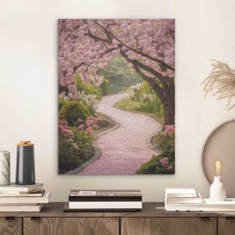 Kersenbloesem - Natuur - Sakura - Pad - Japanse tuin PET vilt klein -sfeer1
