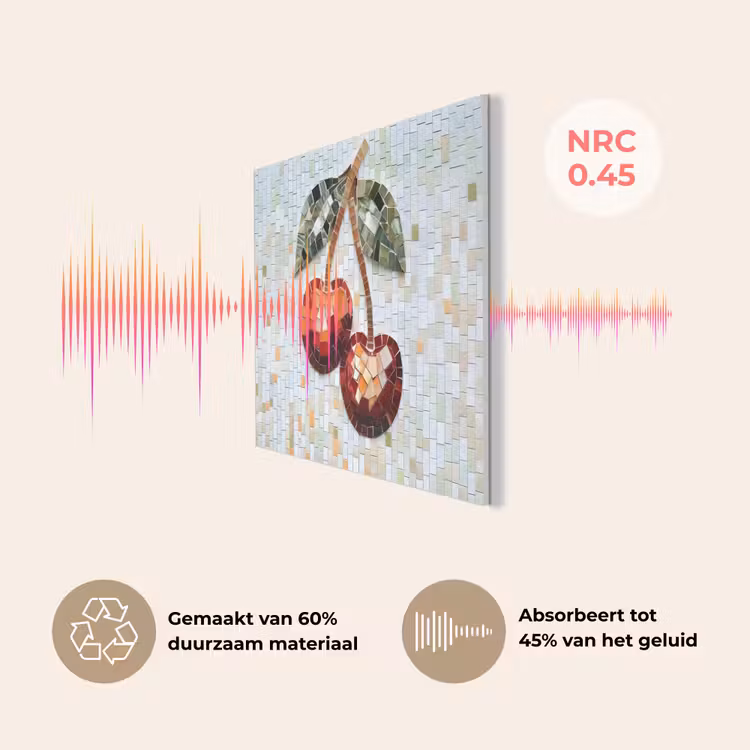 Kersen - Rood - Mozaïek - Blaadjes PET vilt klein -USP_NL