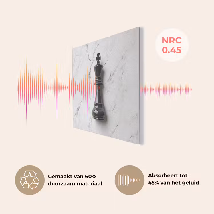 Schaakstuk - Koning - Zwart - Marmer PET vilt klein -USP_NL