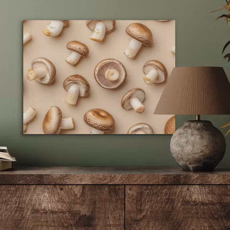 Kastanje Champignons - Beige PET vilt klein -sfeer2