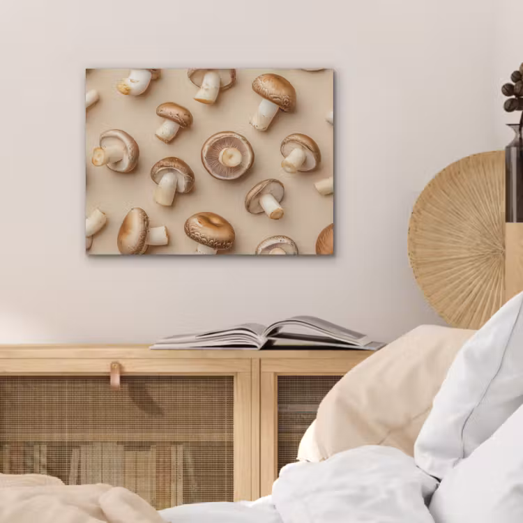 Kastanje Champignons - Beige PET vilt klein -sfeer3